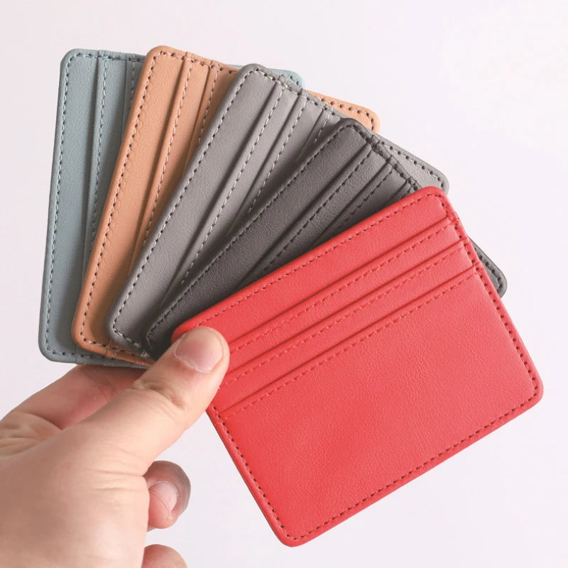 1Pc Pu Leather ID Card Holder | Slim Candy Color Credit Card Box lifestyle view