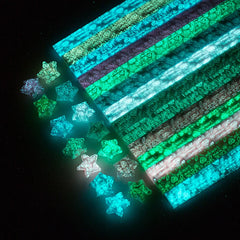 210 Sheets Luminous Origami Paper Stars | DIY Craft Kit for Glowing Lucky Stars close-up view