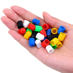 Plastic Tire Stem Valve Caps for Cars, SUVs, Trucks, Bikes and Motorcycles close-up view