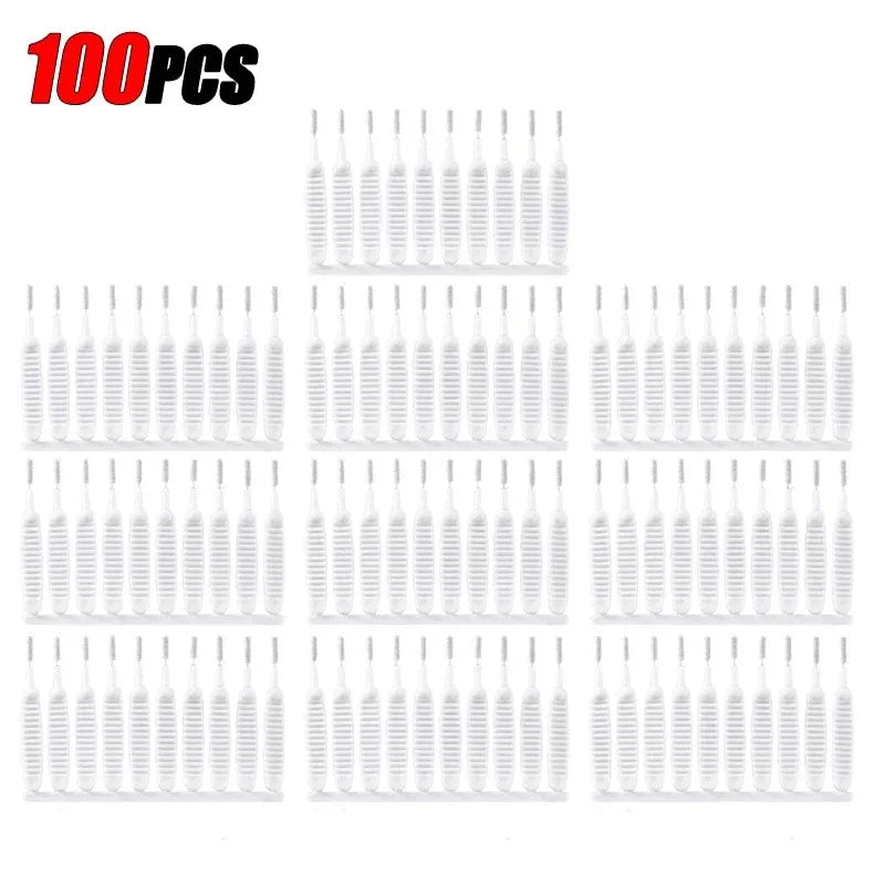 10-100PCS Shower Cleaning Brush Bathroom Micro Nylon Brush Nozzle Anti-blocking Clean alternate view