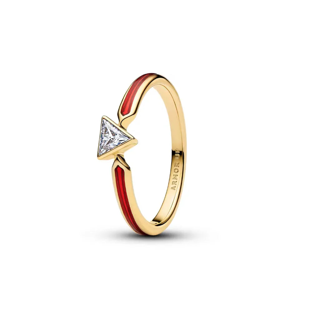 925 Sterling Silver Heart Butterfly Ring | Classic Zircon Wedding Bands for Women detail view