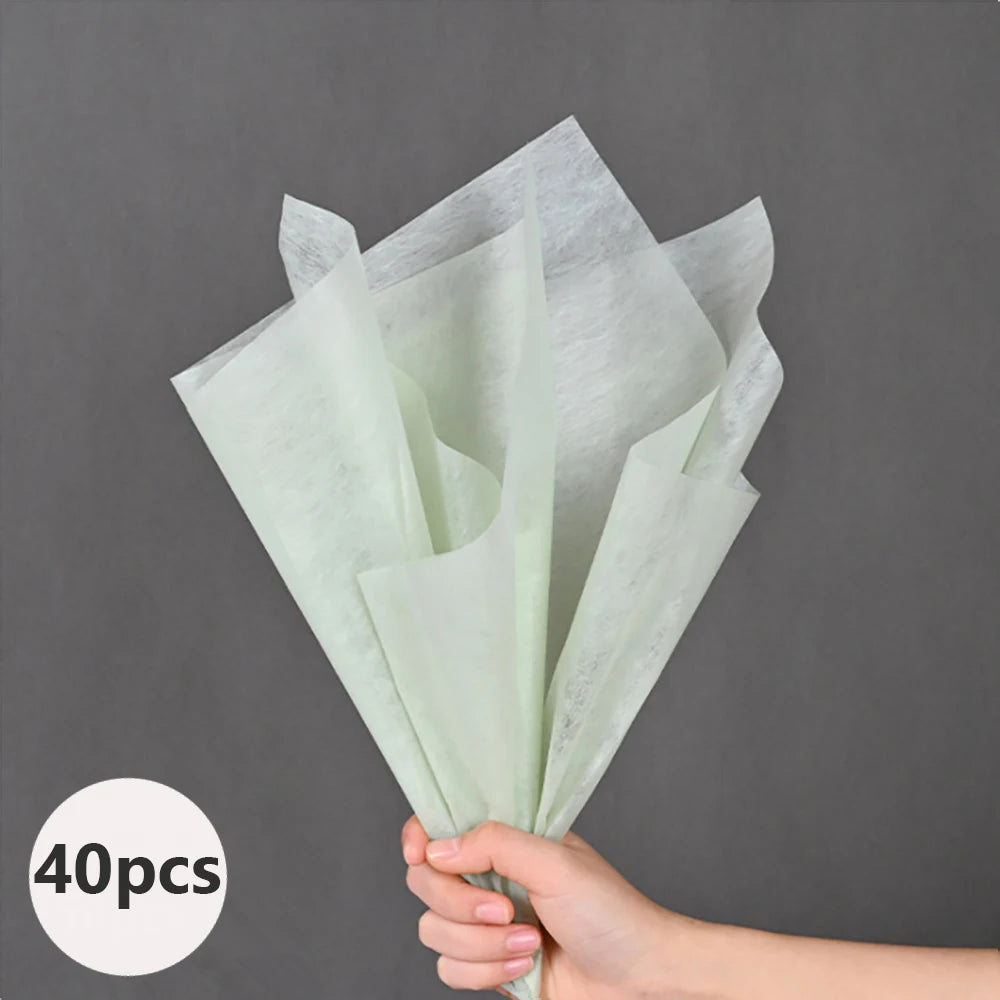 40pcs Milk Cotton Tissue Paper for Flower Wrapping | DIY Bouquet Craft Supplies alternate view