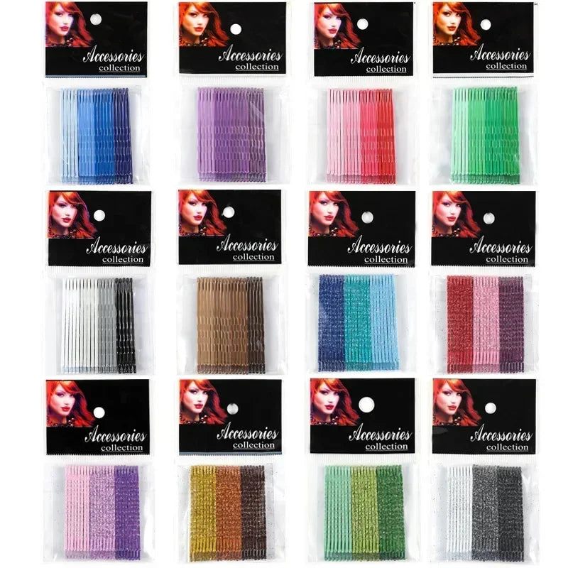 12/20pcs Candy Color Metal Hair Clips Curly Wavy Grips Bobby Pins Women Girls Hairpin lifestyle view