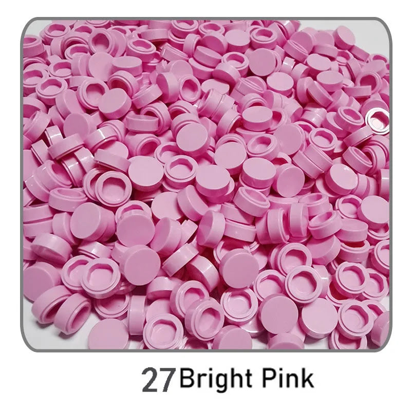1000Pcs Tile 1x1 Round Building Blocks | 52 Color DIY Educational Creative Toy Set detail view