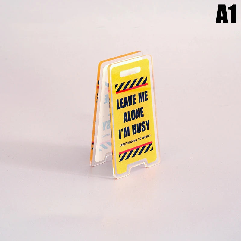 Acrylic Desk Sign "Leave Me Alone, I'm Busy" | Humorous Office Decor