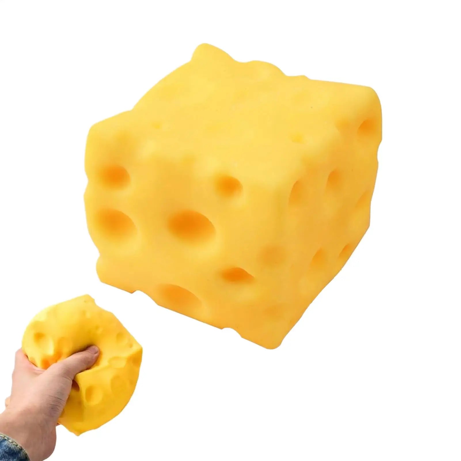 Squishy Cheese Cube Fidget Toy | Slow Rebound Stress Relief Sensory Toy alternate view