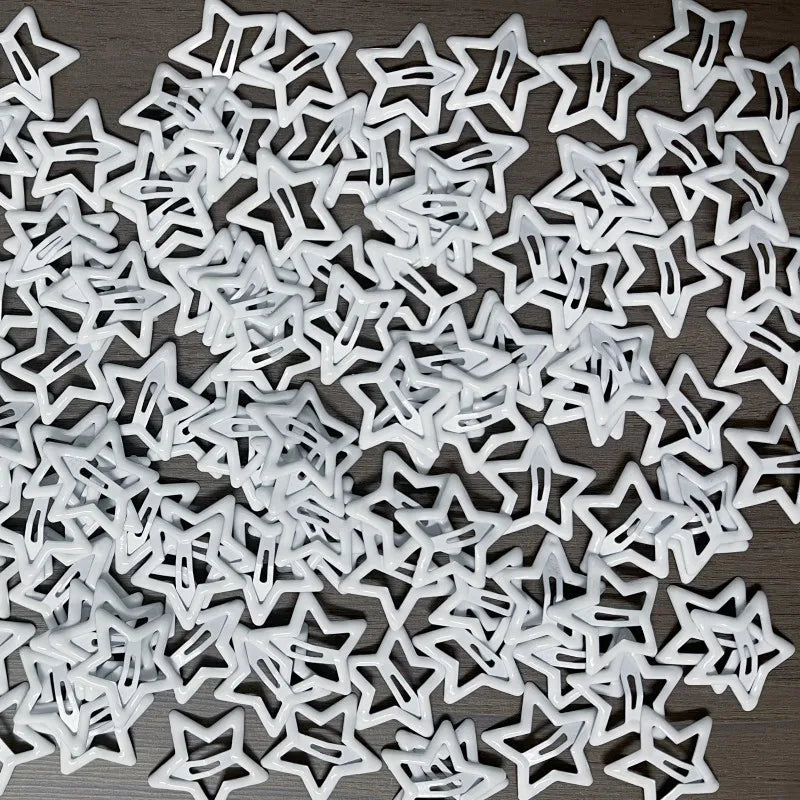 KYDZSW 10Pcs Children Cute Colors Geometric Stars Ornament Hair Clips Girls Lovely Sweet detail view