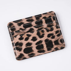 Women Leopard Print PU Leather Card Wallet | Ultra Thin Multi Slot Credit Card Holder alternate view