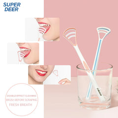 Super Deer Silicone Tongue Scraper 1Pcs Macaron Color Tonger Brush Cleaning Tools Toothbrush Oral Care Fresh Breath Safe Clean