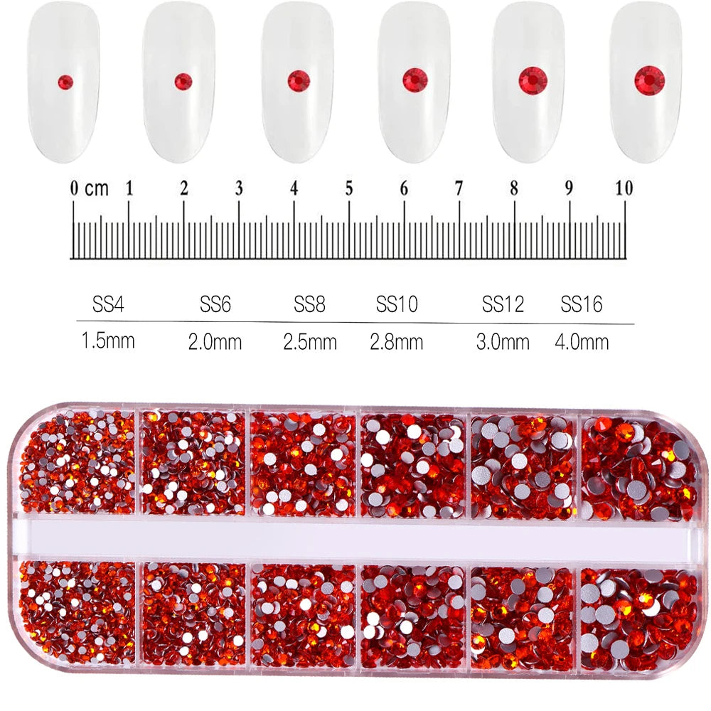12Grids Pink Mixed Nail Rhinestones Luxury Nail Charms Glitter Crystal Jewelry Gems N alternate view