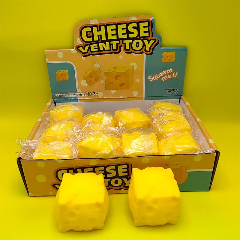 Cheese Squishy Stress Ball | Sensory Fidget Toy for Kids and Adults close-up view