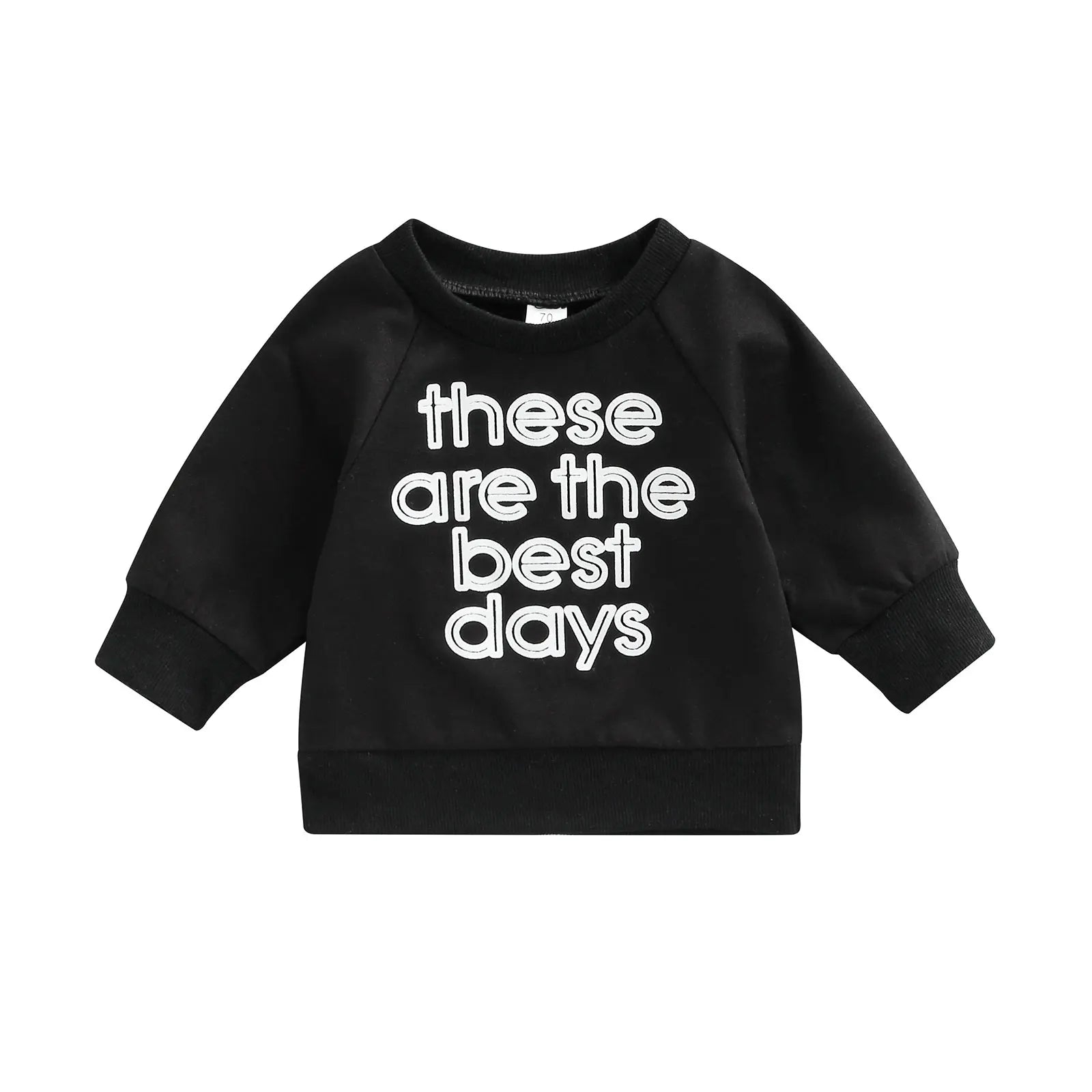 Baby Long Sleeve Letter Print Sweatshirt | Soft Cotton Blend Pullover for Girls lifestyle view