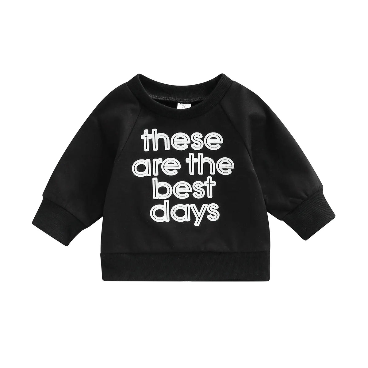 Baby Long Sleeve Letter Print Sweatshirt | Soft Cotton Blend Pullover for Girls lifestyle view