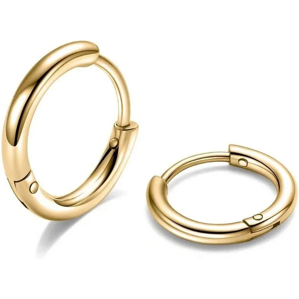 316L Stainless Steel Huggie Hoop Earrings | Hypoallergenic Cartilage Piercing Jewelry lifestyle view