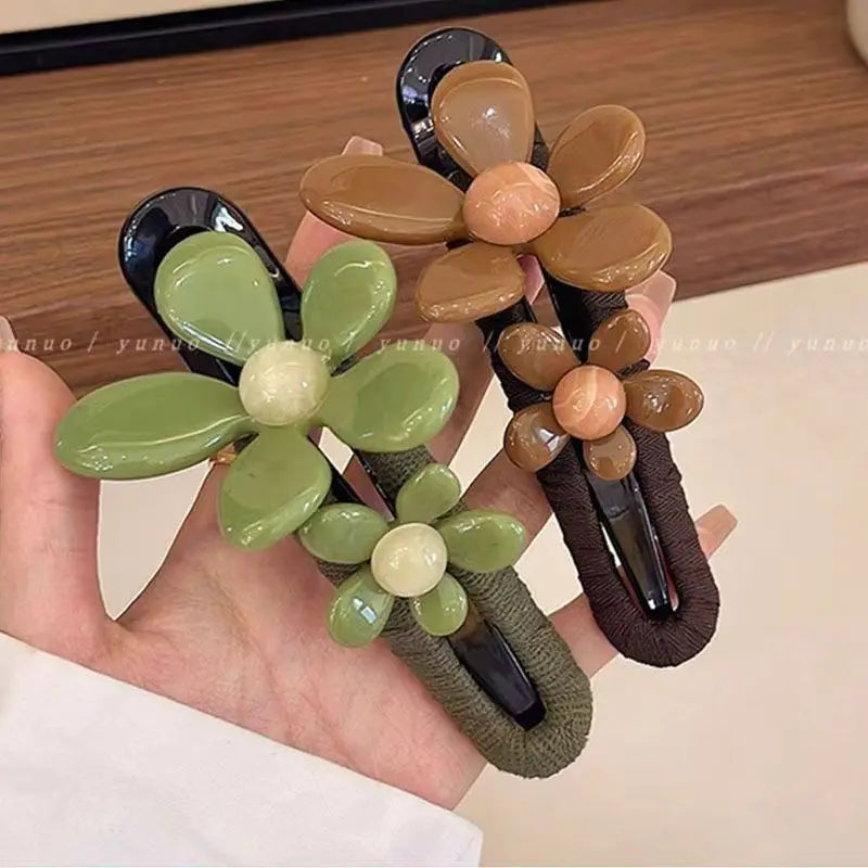 Fashion Flower Hairpin Hair Accessories Premium Duckbill Clip Hair New Headgear Headwear Girls Kids Hair Accessories