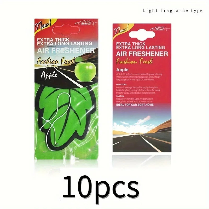 Leaf Shape Paper Car Air Freshener Hanging Vanilla lifestyle view