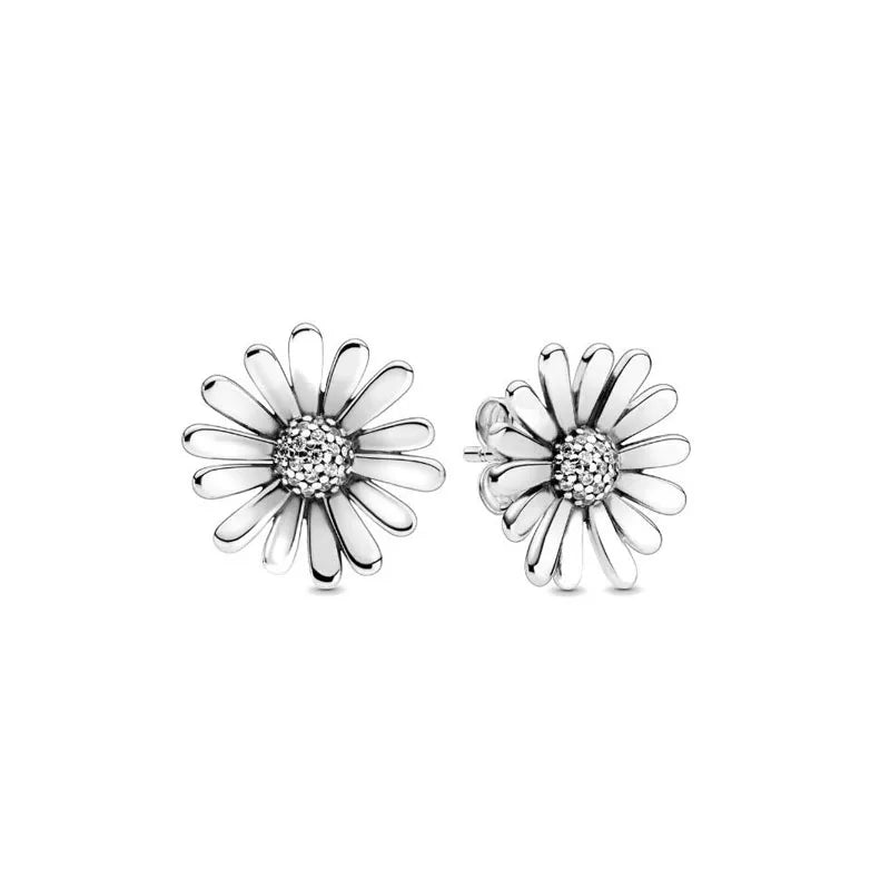 925 Silver Heart Snowflake Moon Earrings | Fine Stud Earrings for Women additional angle