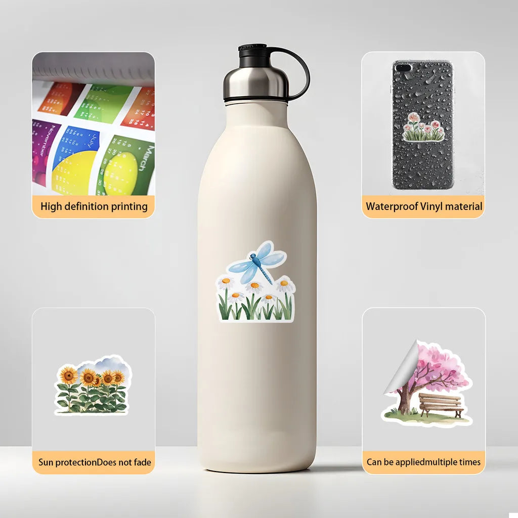Spring Graffiti Sticker Set | Waterproof Decals for Cups, Laptops & Notebooks additional angle