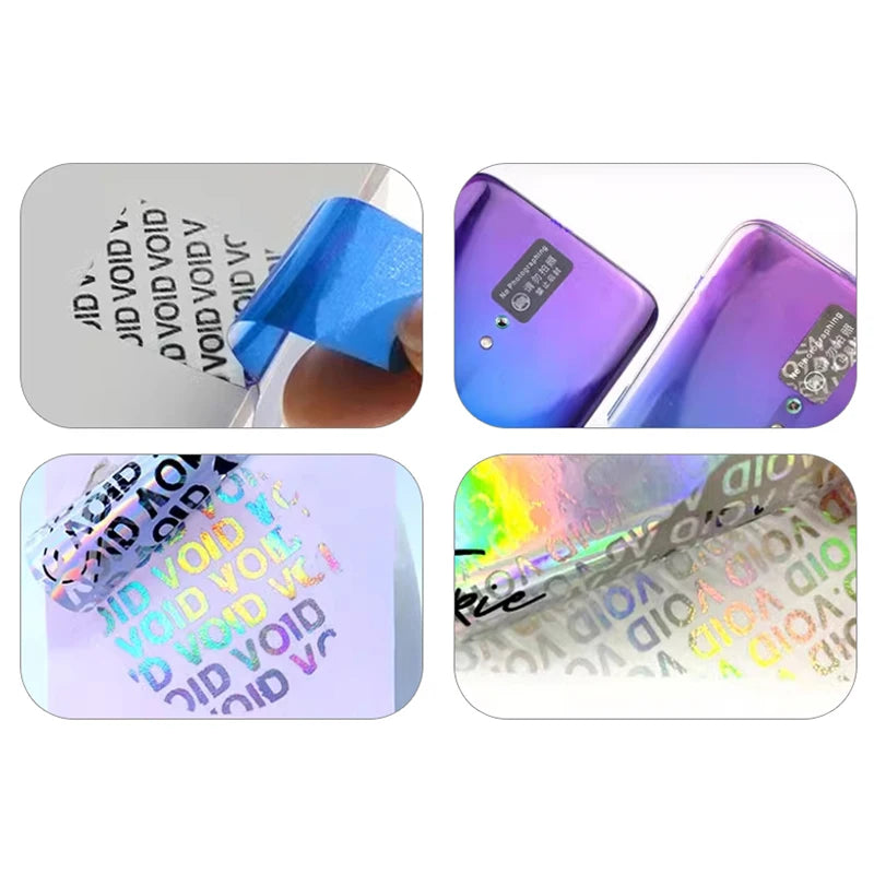 100 Pack Tamper Proof Warranty Stickers | Security Seal Void Labels lifestyle view