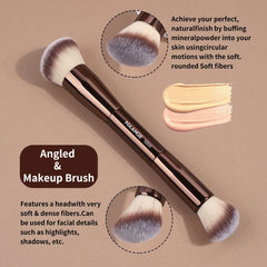 MAANGE Double Ended Foundation Brush | Contour and Blush Makeup Brush