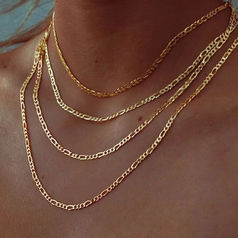 ASONSTEEL Stainless Steel Cuban Link Chain Necklace | Gold Unisex Trendy Jewelry detail view