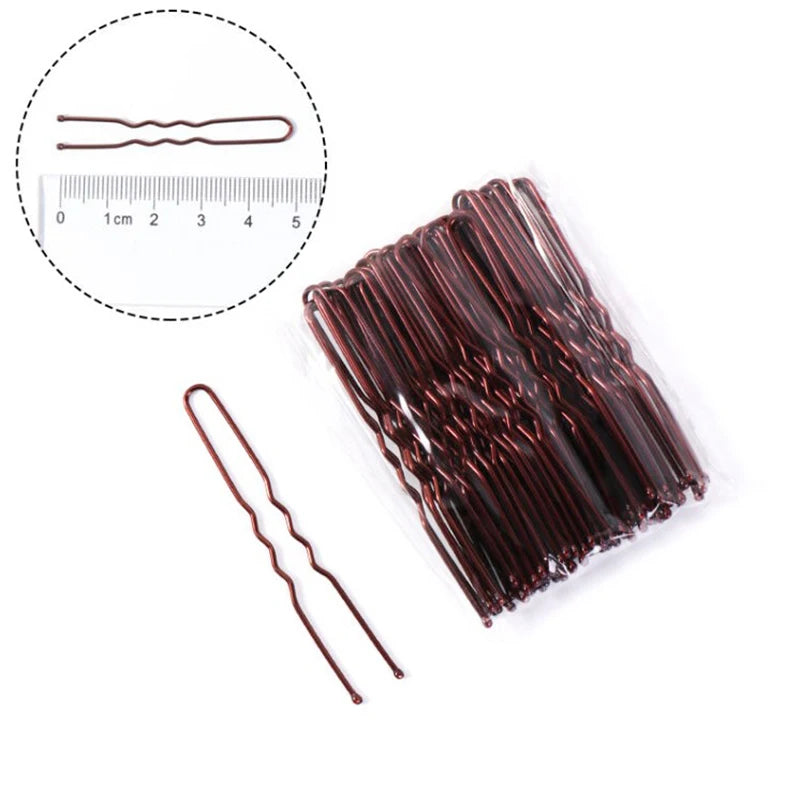 50pcs Women Gold Hair Clip Hairpin Hairstyle Styling Tool Hairgrip U Shape Barrette Hair Clips for Women Hair Accessories