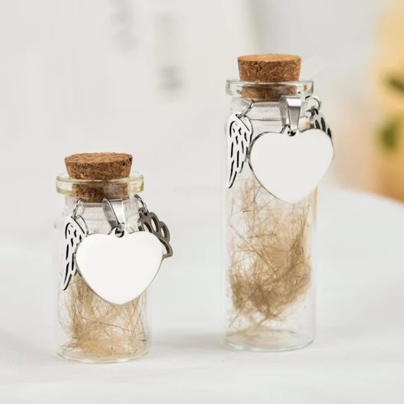 Pet Memorial Bottle For Pet Hair Dogs Cats Fur Keepsake Bottle Storage With 3 Silver A close-up view
