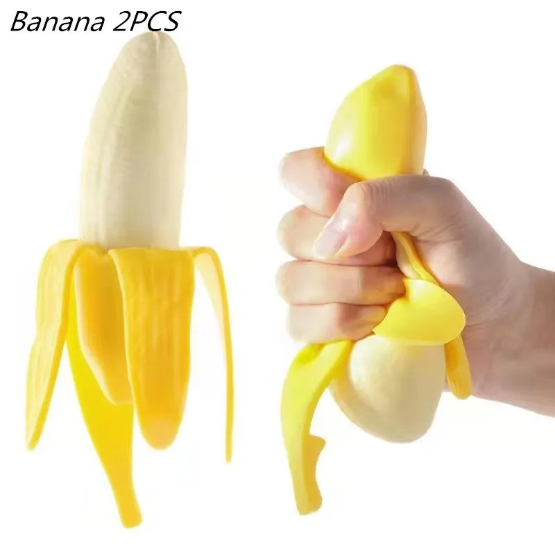 Banana Stress Ball | Cute Fruit Squishy Fidget Toy for Anxiety Relief alternate view