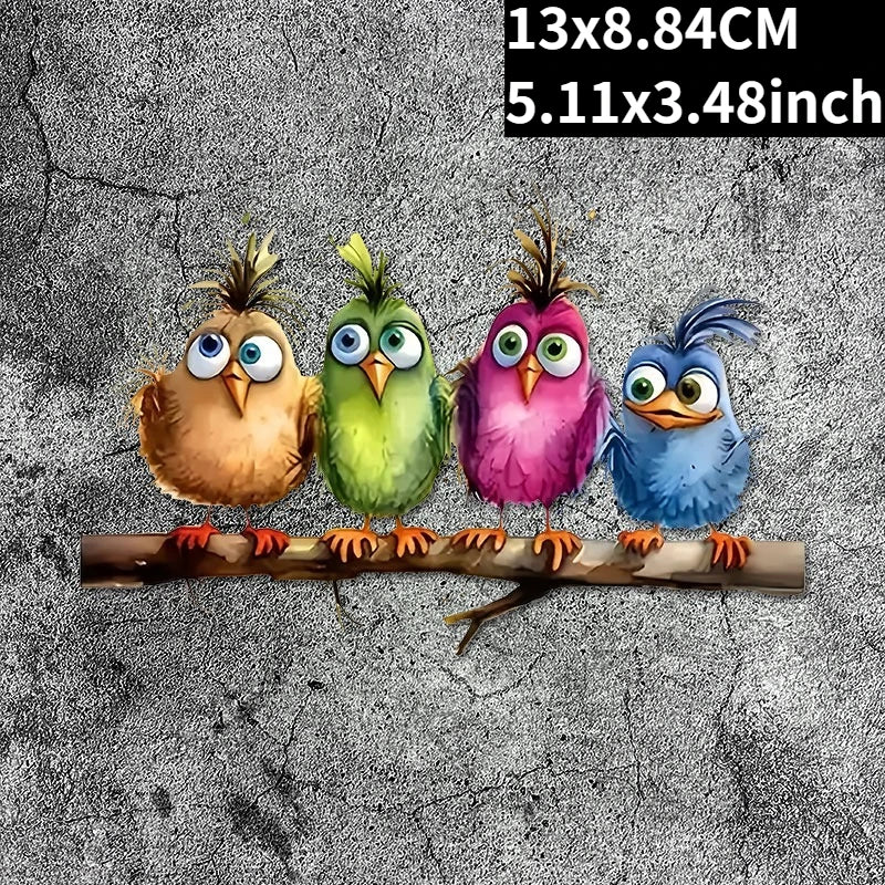 Funny Cartoon Bird Window Stickers | Self-Adhesive PVC Home Decals detail view
