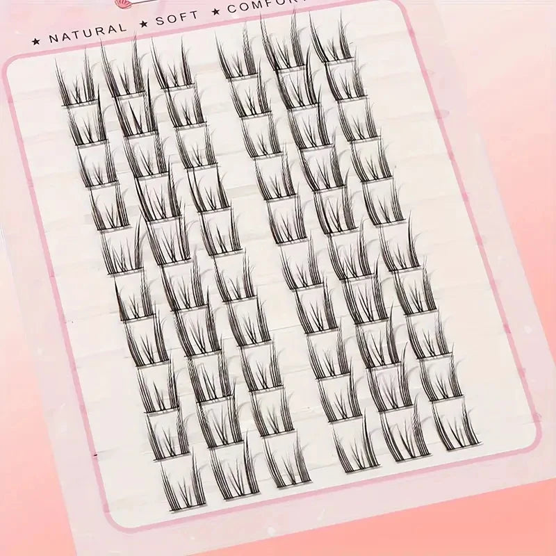 10 Rows 60 Clusters DIY Eyelash Extension Kit | Cartoon Mink Style Individual Lashes close-up view