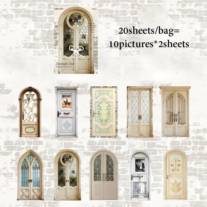 Mr.Paper Door to Dream Series White Kraft Paper Hollow Collage Cards | 20 Pack lifestyle view