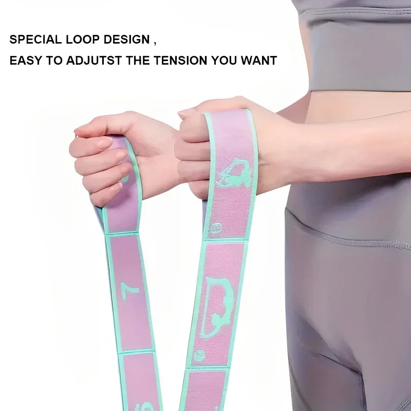 Yoga Stretching Belt | Elastic Resistance Band with Loop Design for Pilates detail view