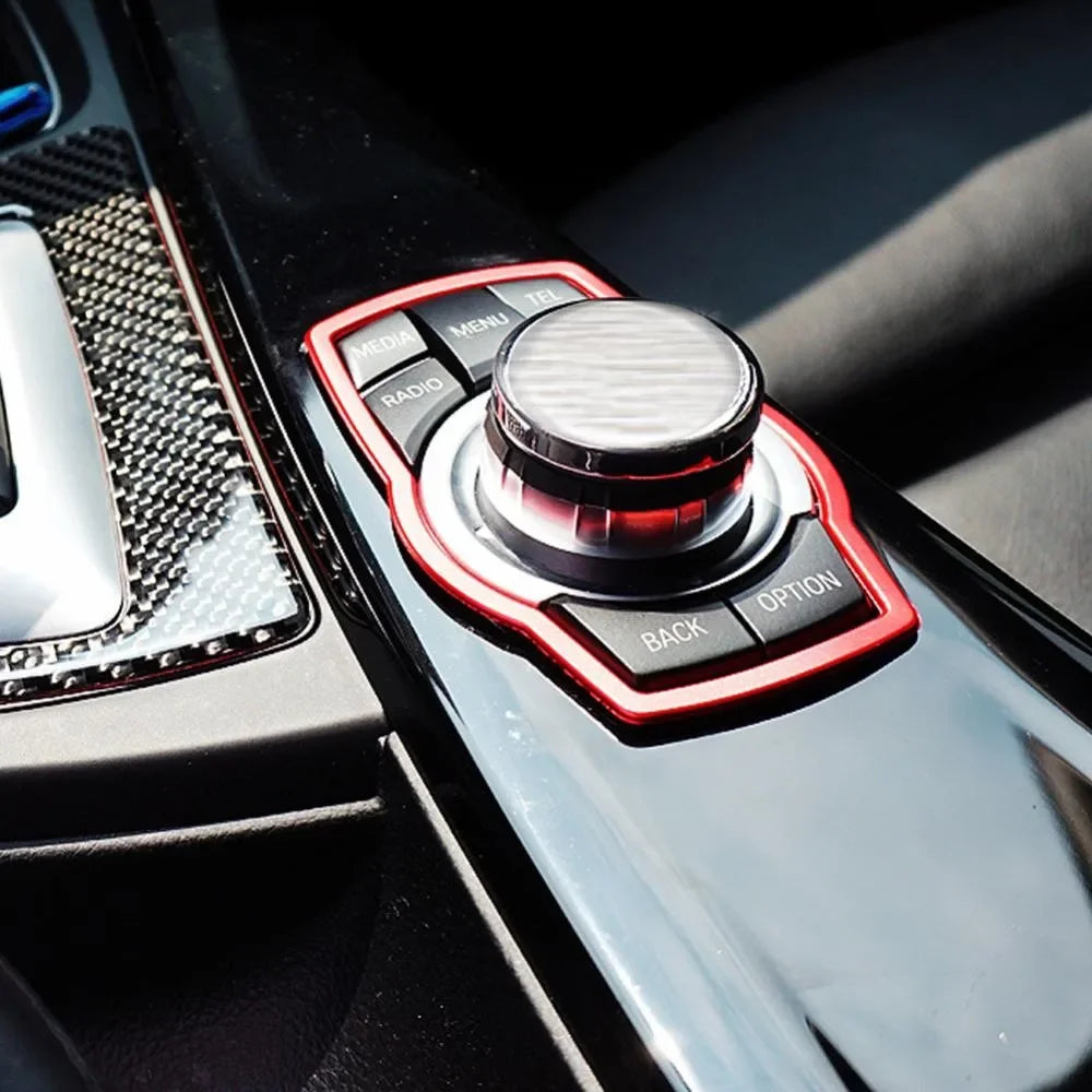 Car Multimedia Buttons Cover Molding Trim Car Accessories Interior for BMW 1 3 4 5 additional angle
