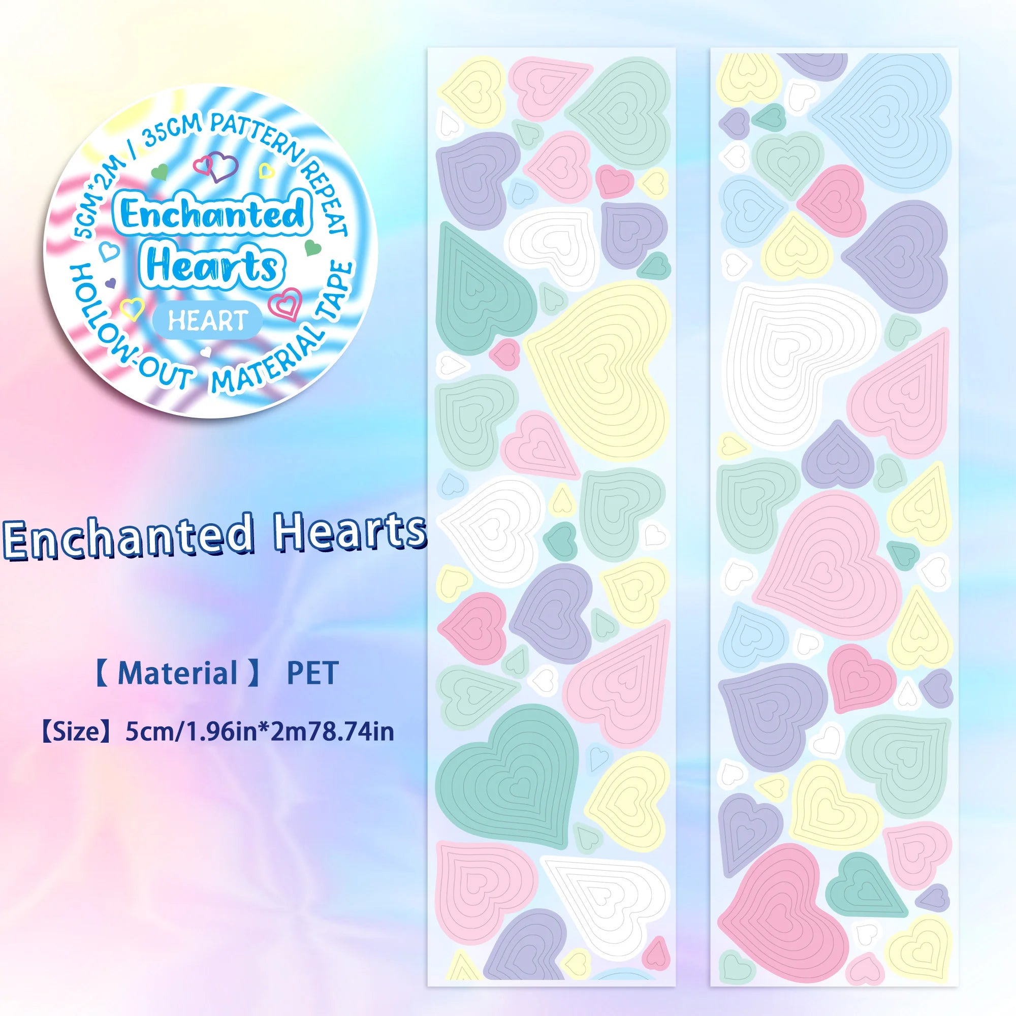 Colorful Star and Heart Die-Cut Stickers | Multi-Layer Hollow Decorative Journal Sticker detail view
