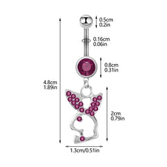 Stainless Steel Navel Nail Set with Zircon Human Body Piercing Jewelry detail view