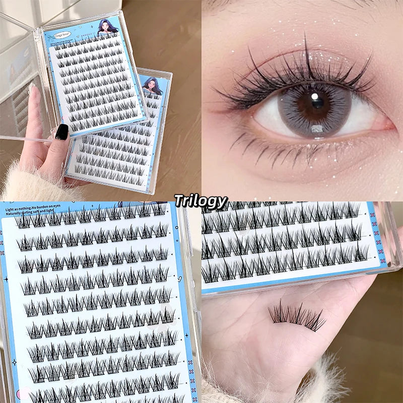 Gege Bear Glue-Free DIY False Eyelashes | Long, Thick & Natural Solar System Lashes close-up view