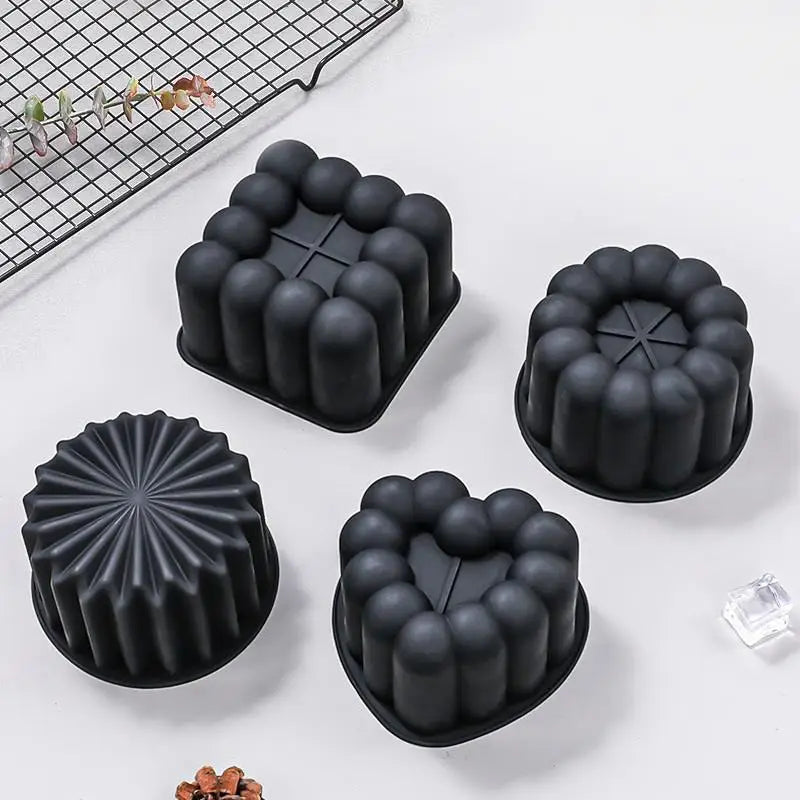 Silicone Mousse Cake Mold Flower Heart Star Shape Kitchen Baking Pudding Cup Chocol additional angle