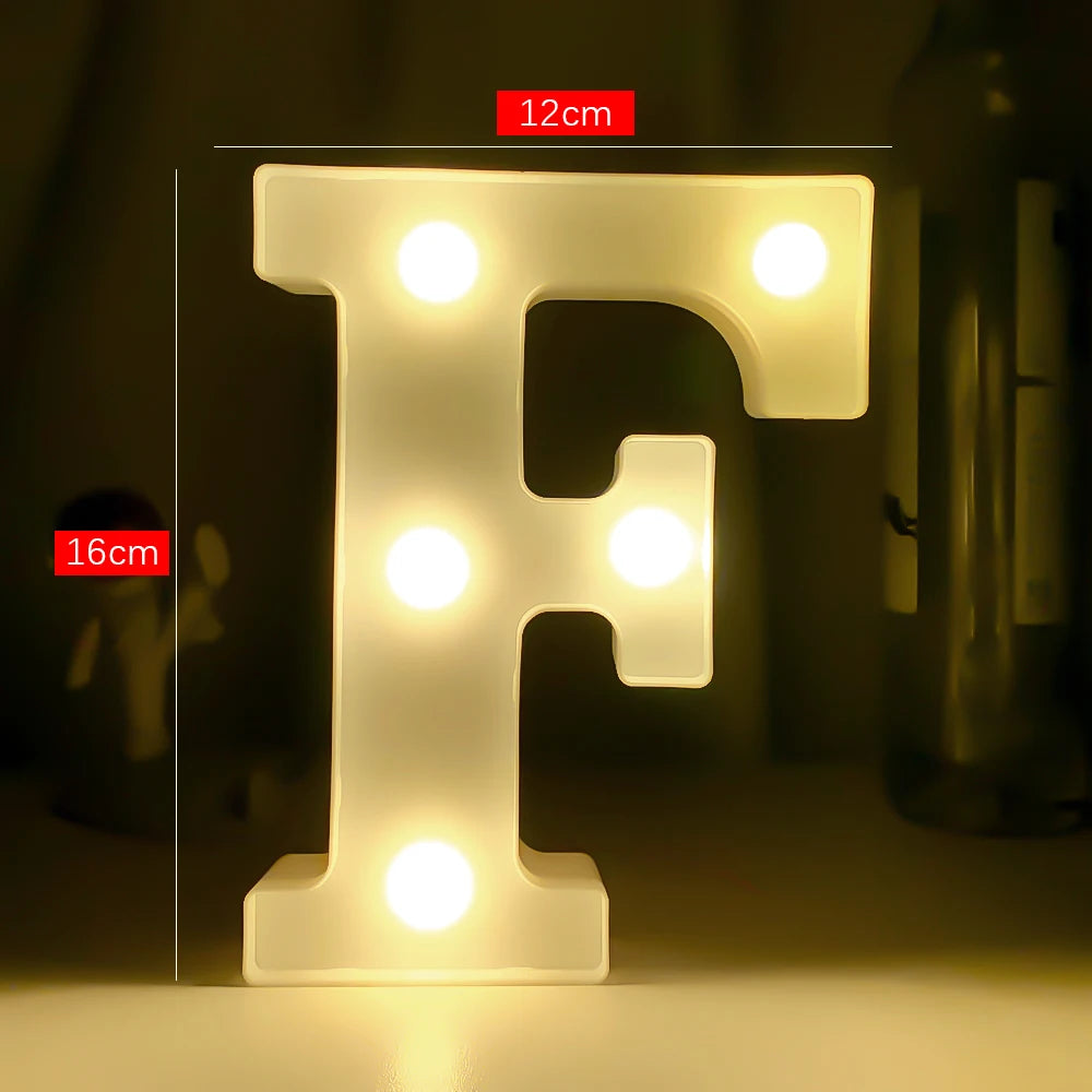 Creative Luminous Letter Night Light | Battery-Powered LED Decor for Parties detail view
