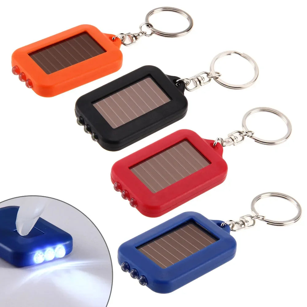Portable LED Keychain Solar Flashlight | Mini Self-Defense Torch for Outdoor Hiking detail view