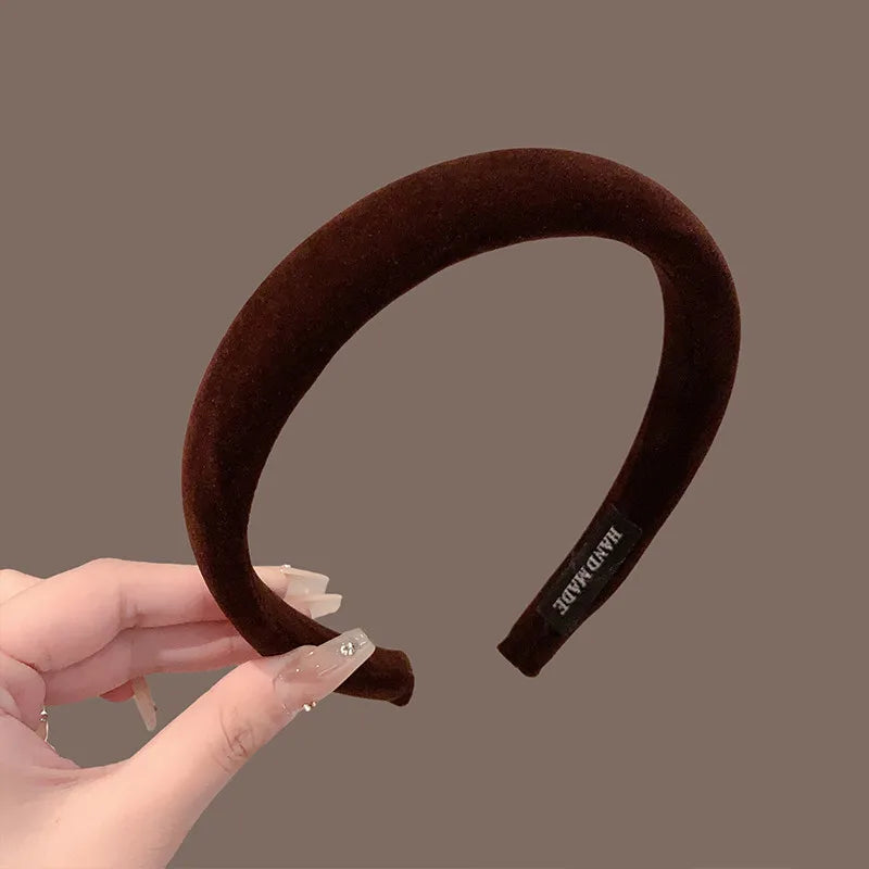 2026 Simple Velvet Winter Hairbands Headband Women Girls Scrunchie Hair Head Hoop Ban lifestyle view