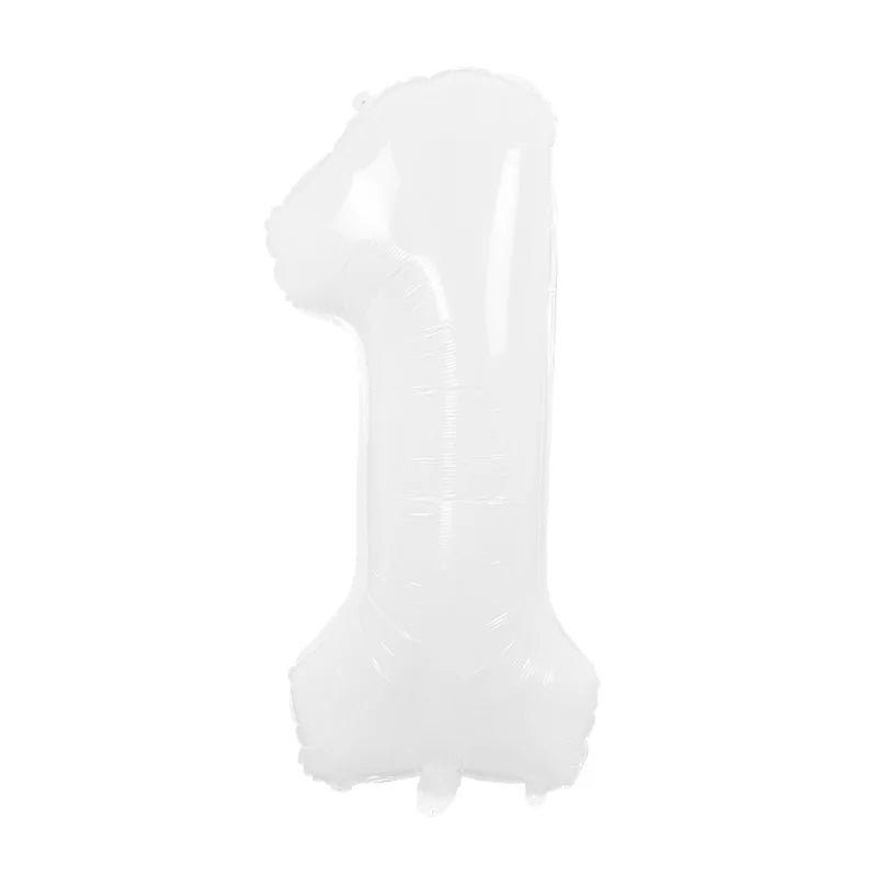 32 Inch Cream Color Number Balloons Set | Large Foil Helium Balloons for Birthday Part close-up view