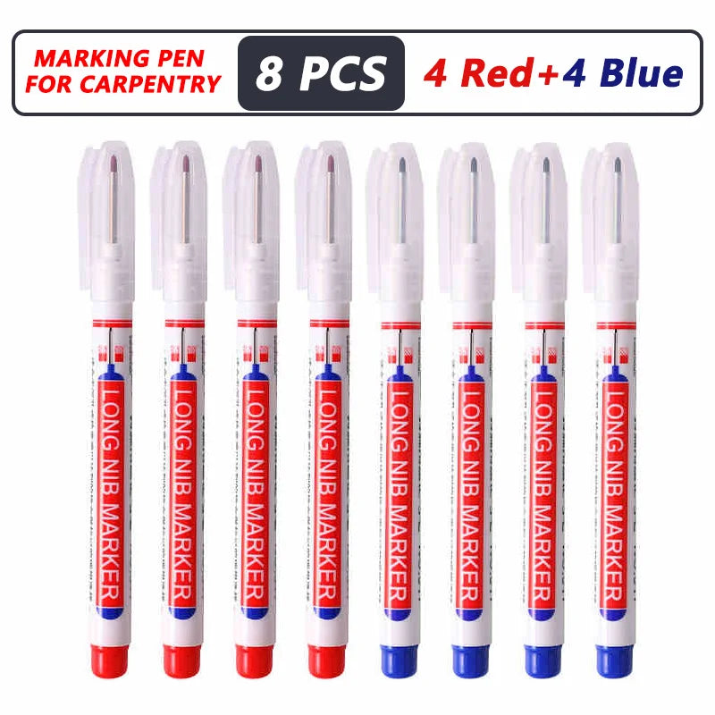Deep Hole Long Nib Markers for Metal Wood Tile | 8-Pack Waterproof Marking Pens alternate view