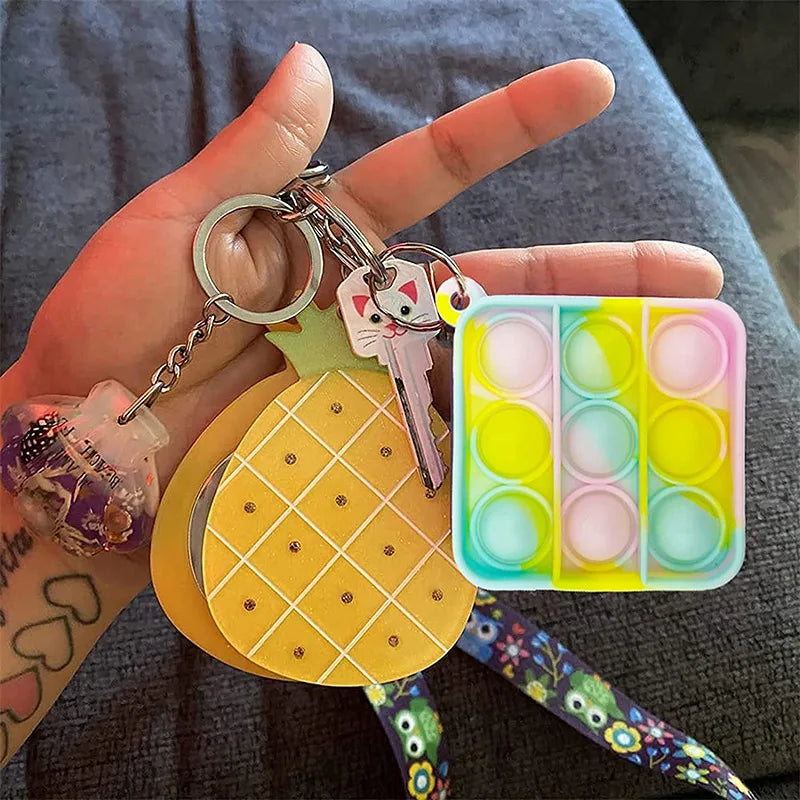 Pop Keychains Fidget Toys Bulk | Stress Relief Sensory Prizes for Classroom lifestyle view
