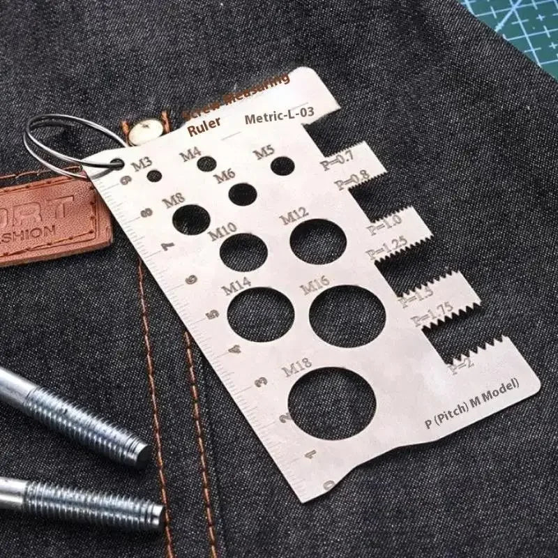 Screw Thread Pitch Gauge | Stainless Steel Measuring Tool for Bolt Nut Metric Threads alternate view
