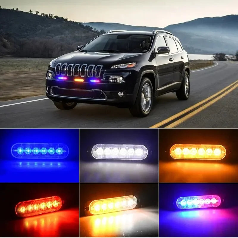 1X Truck LED Strobe Warning Light | Amber Grille Flashing Light Bar close-up view
