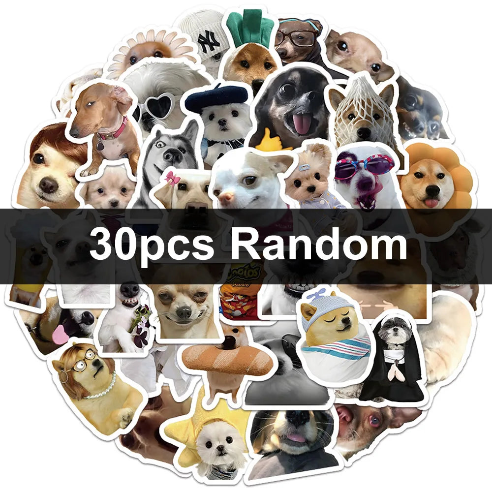 30/60/180 Funny Dogs Stickers Cartoon Cute Decals Toy Stationery Guitar Phone Bicycle alternate view
