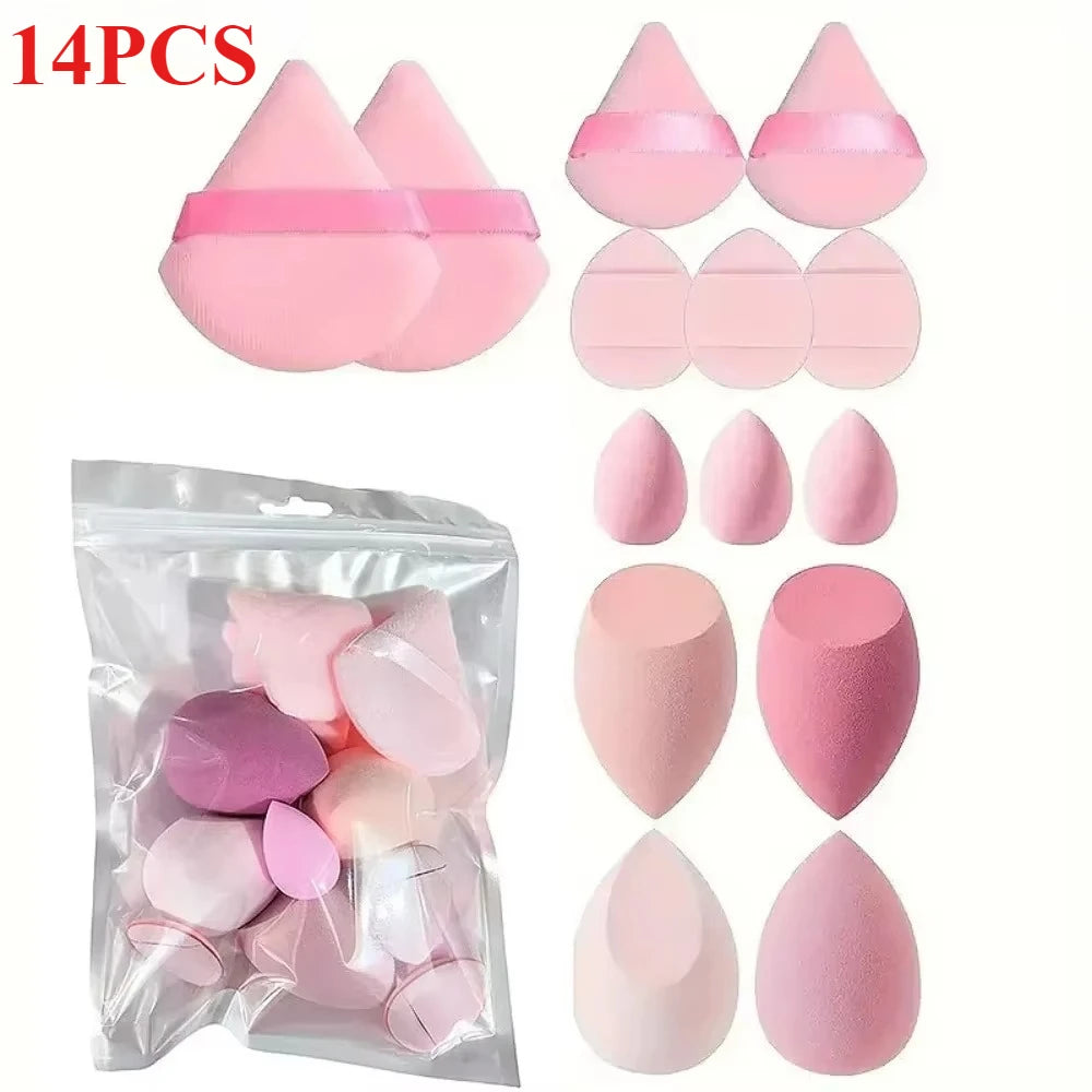 14PCS Makeup Sponge Set | Foundation Blender & Powder Puff Kit