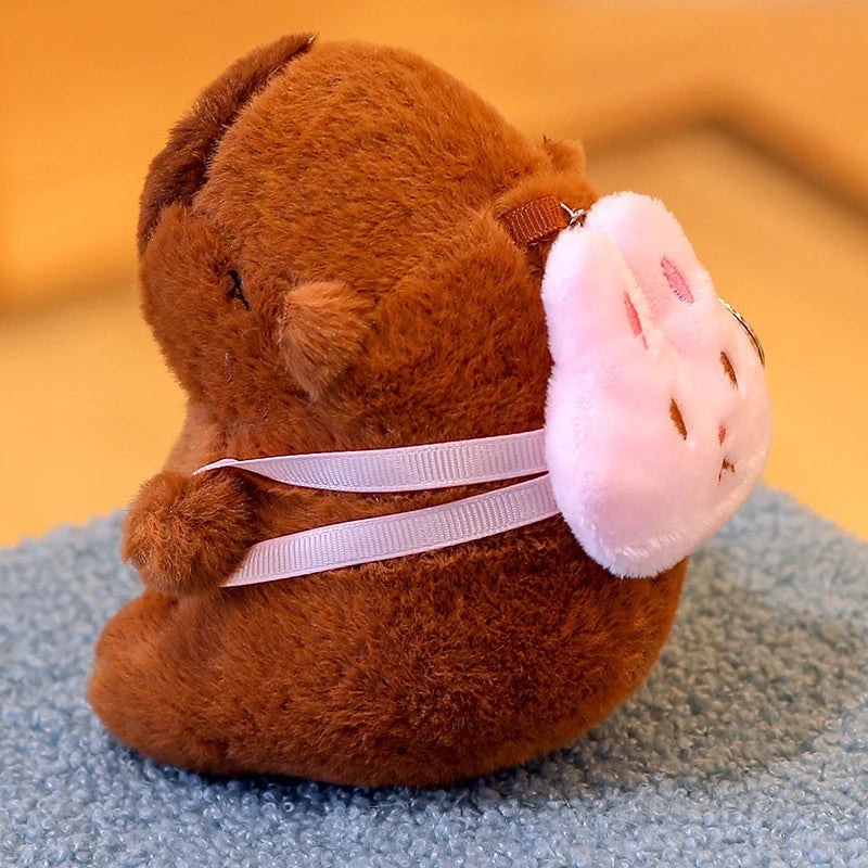 Capybara Plush Keychain | Cartoon Bag Pendant and Car Keyring additional angle
