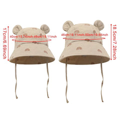 Muslin Baby Sun Hat for Toddlers | 100% Cotton Cartoon Kids Cap close-up view