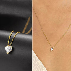 Huitan Sweet Heart Women Pendant Necklace for Wedding Engagement Anniversary Romantic alternate view